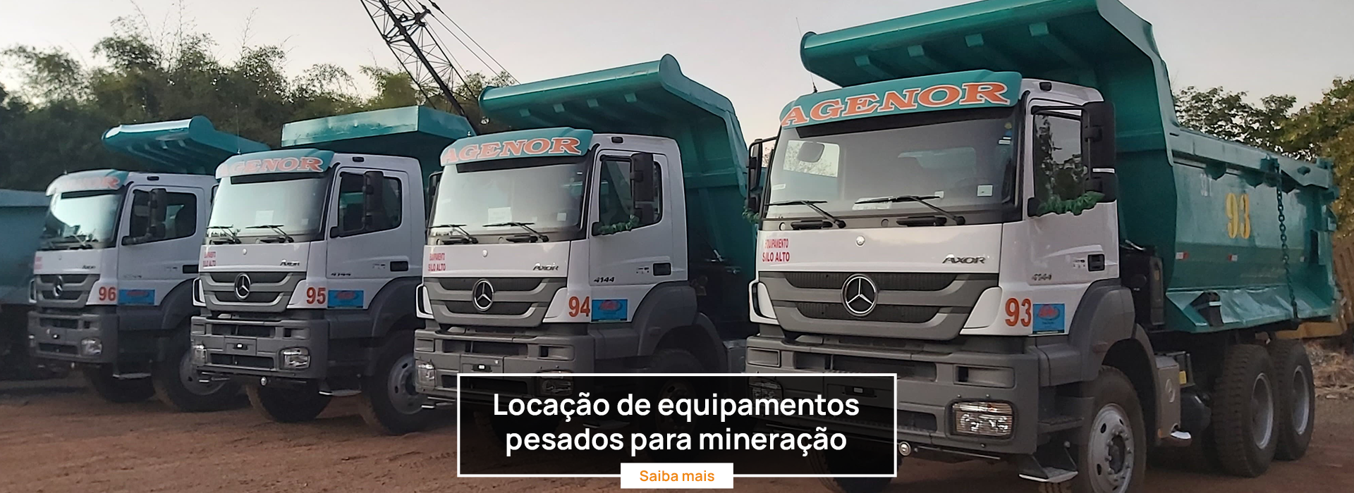 Banner Locação de equipamentos pesados para mineração - Agenor Nunes