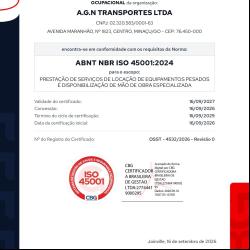 Sistema de Gestão de Qualidade Certificado ISO 9001 - Agenor Nunes